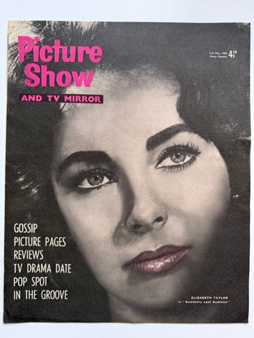Scarce 1960 UK Elizabeth Taylor Magazine Suddenly Last Summer, National Velvet